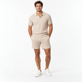 Essential Textured Knit Polo & Shorts Set