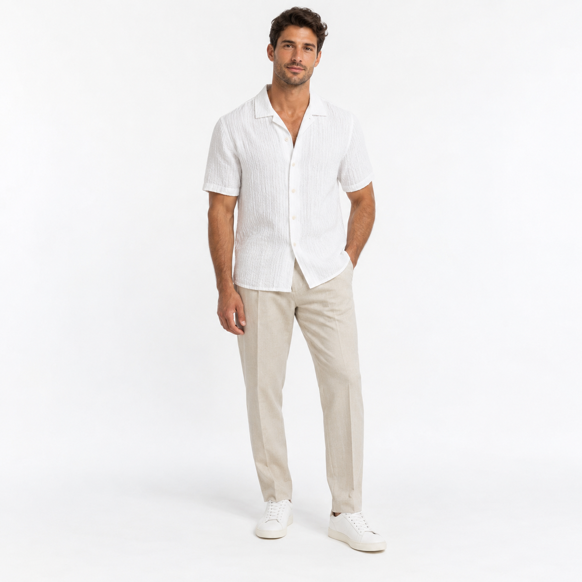 Textured Shirt & Tailored Trousers Set